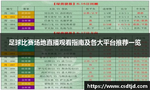 足球比赛场地直播观看指南及各大平台推荐一览